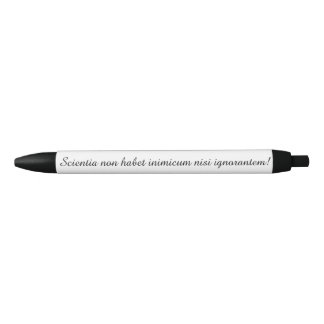 Noir Stylo avec le proverbe latin (la connaissance n'a