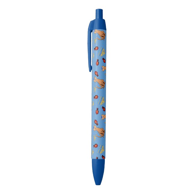 Noir Stylo bleu de vacances de Dreidel de chat de (Haut (Vertical))