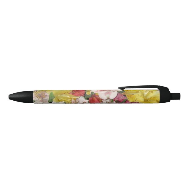 Noir Stylo Bouquet Floral Printemps (Haut)
