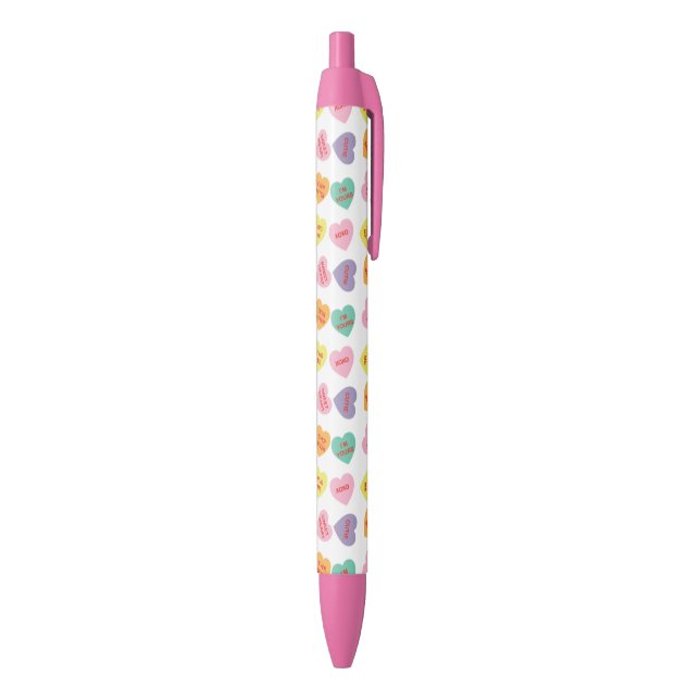 Noir Stylo de coeurs de sucrerie de conversation (Bas (Vertical))