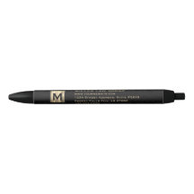 Stylo de droit monogramme or