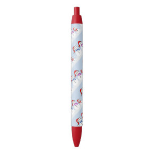 Noir Stylo de Noël de famille de bonhomme de neige