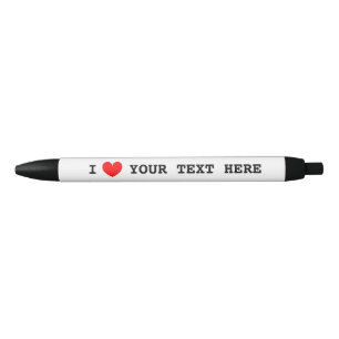 Noir Stylo de promo du coeur I avec le texte d'amour de