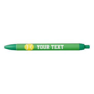 Noir Stylo de sport balle de tennis jaune personnalisé 