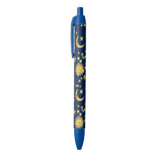 Noir Stylo de Sun, de lune et d'étoiles