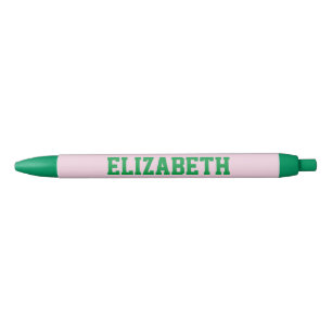 Noir Stylo de Varsity personnalisé rose et vert