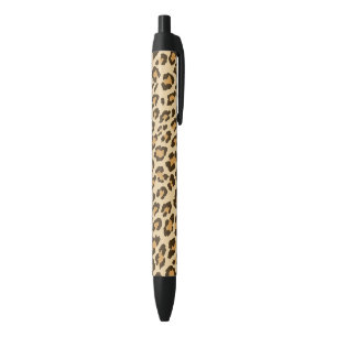 Noir Stylo d'empreinte de léopard