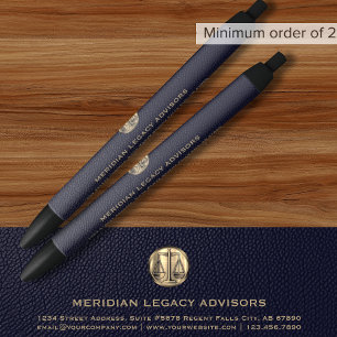 Noir Stylo d'encre du logo de l'échelle de justice juri