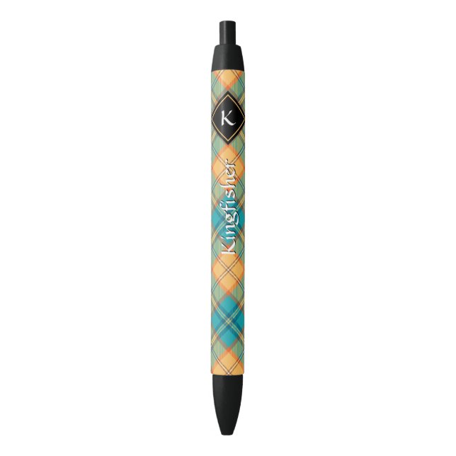 Noir Stylo d'encre Kingfisher Tartan (devant Vertical)