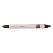 Stylo d'encre noire à trois Roses