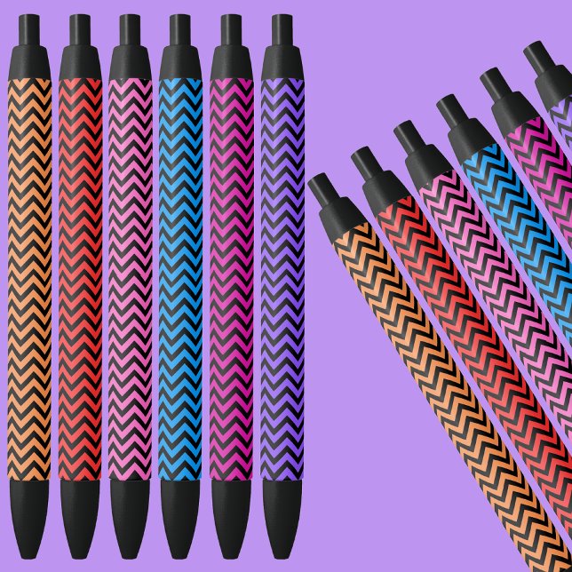 Noir Stylo d'encre noire Motif coloré (Créateur téléchargé)
