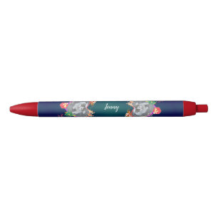 Noir Stylo d'encre noire père Noël Reindeer Photo Heart