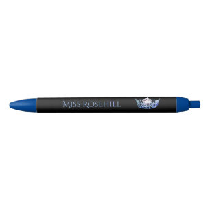 Noir Stylo d'encre personnalisé Miss America Blue Crown