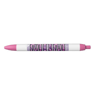Noir Stylo design pourpre et rose pour maman
