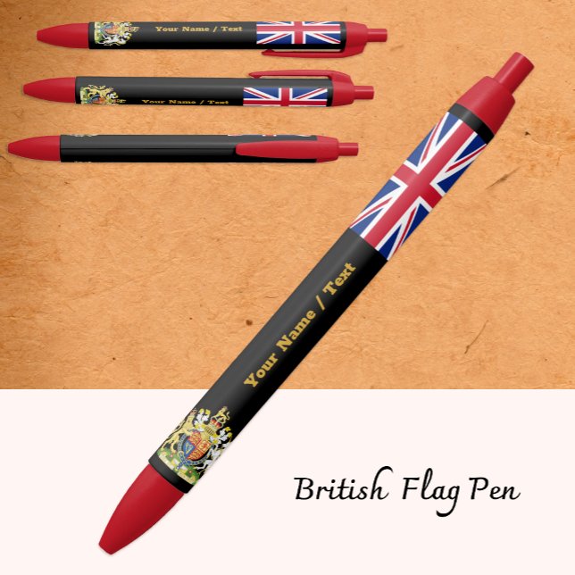 Noir Stylo drapeau britannique, Royaume-Uni / drapeau U (Créateur téléchargé)
