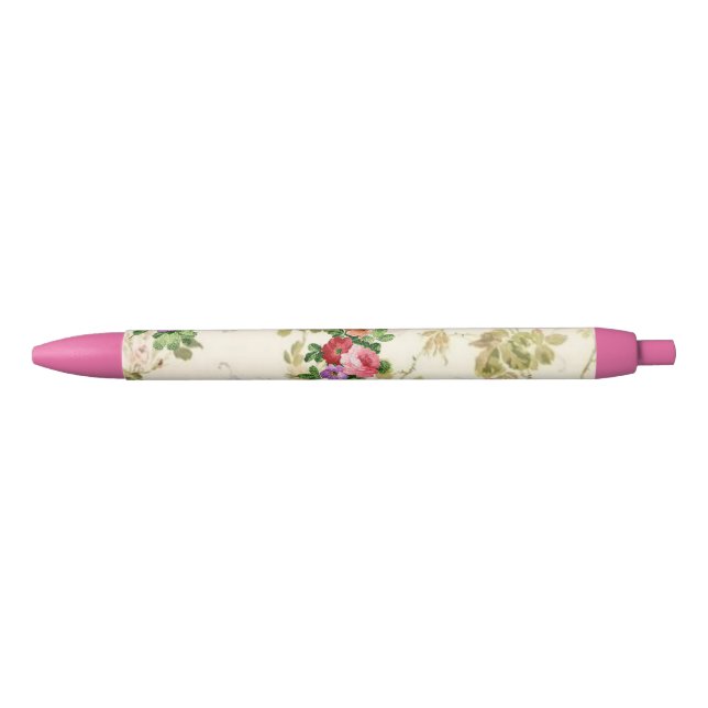 Noir Stylo et stylo d'école Floral (Devant)