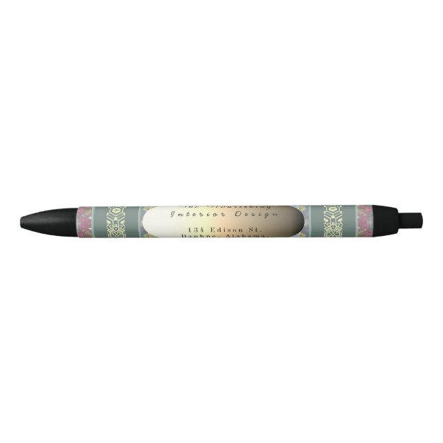 Noir Stylo floral destiné aux entreprises (Devant)