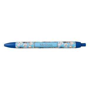 Noir Stylo Motif bleu Chien Chien Mignonne