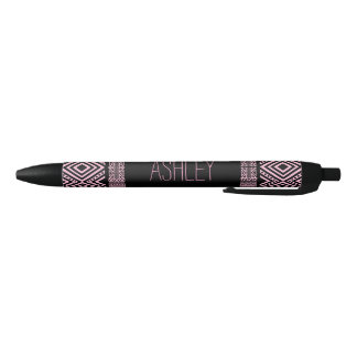 Noir Stylo personnalisé à caractère ethnique Boho-chic 