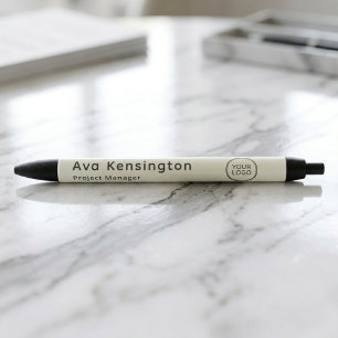 Noir Stylo personnalisé au nom de l'employé avec le log