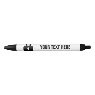 Noir Stylo personnalisé avec design de cadenas classiqu