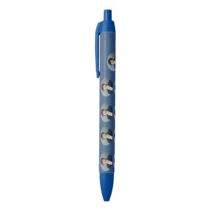 Noir Stylo personnalisé avec photo de couleur bleu mari