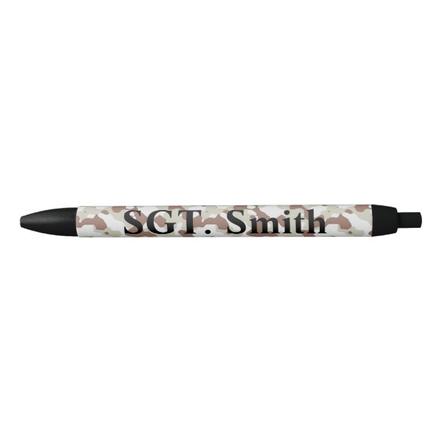 Noir Stylo Personnalisé Camo (Devant)