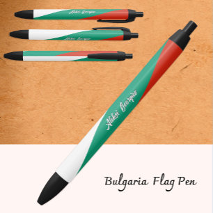 Noir Stylo personnalisé Drapeau Bulgare, Bulgarie