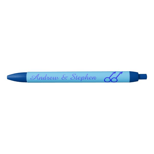 Noir Stylo Personnalisé Gay Lovers (Devant)