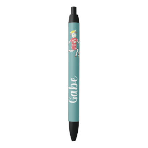 Noir Stylo personnalisé par enfant de vache au football