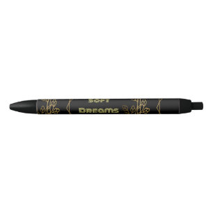 Noir Stylo personnalisé Soft Dreams nom de texte Couleu