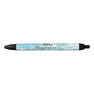 Noir Stylo personnalisé Turquoise Dreams