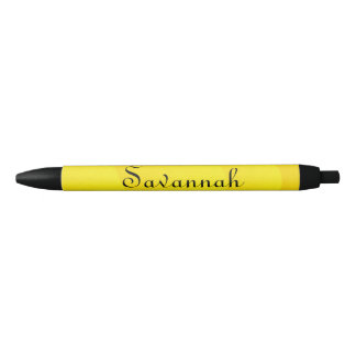 Noir Stylo personnalisé Waves de sable jaune