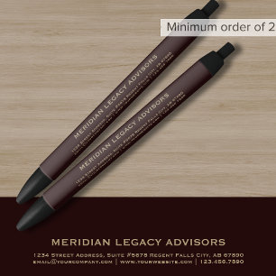 Noir Stylo professionnel élégant Burgundy Gold
