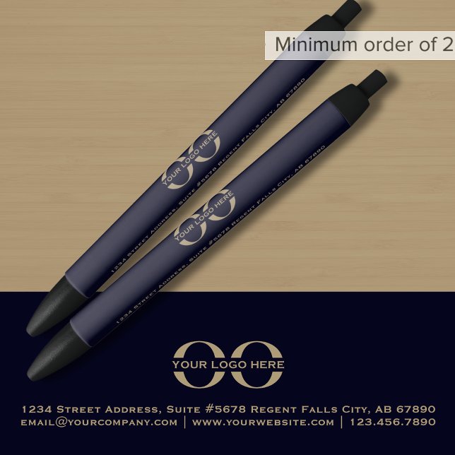 Noir Stylo promotionnel avec logo personnalisé (Créateur téléchargé)