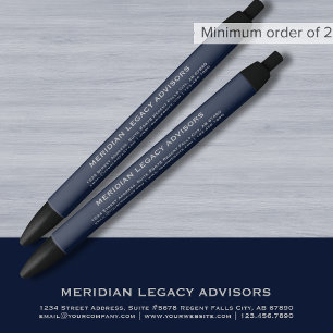 Noir Stylo promotionnel bleu et gris marine sur mesure