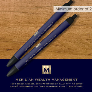 Noir Stylo promotionnel de marque Monogram