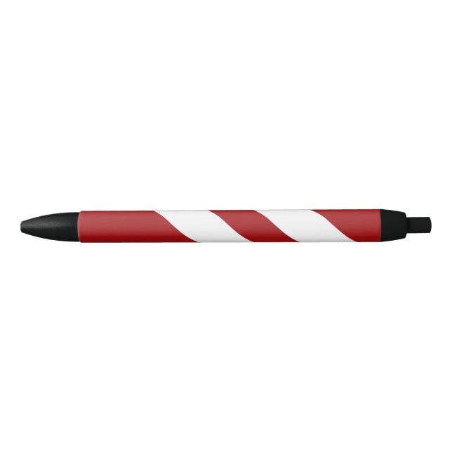 Noir Stylo rayé rouge et blanc (Devant)