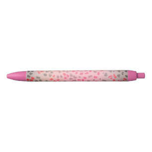 Noir Stylo rose d'empreinte de léopard