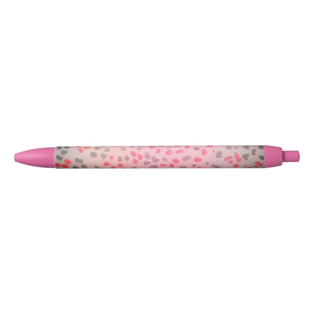 Noir Stylo rose d'empreinte de léopard (Devant)