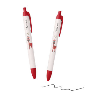 Noir Stylo rouge girafe à encre noire