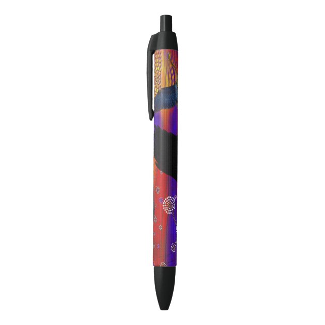 Noir Stylo Stylisé Art Outback Autochtone Australien (Haut (Vertical))