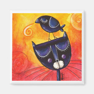 Noir sur le noir - aimant carré