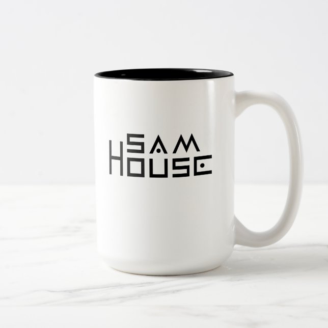 Noir tasse à deux tons de 15 onces (Droit)