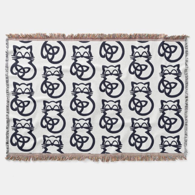 Noir Trinity Knot Celtic Cat Lancer la couverture (Devant)