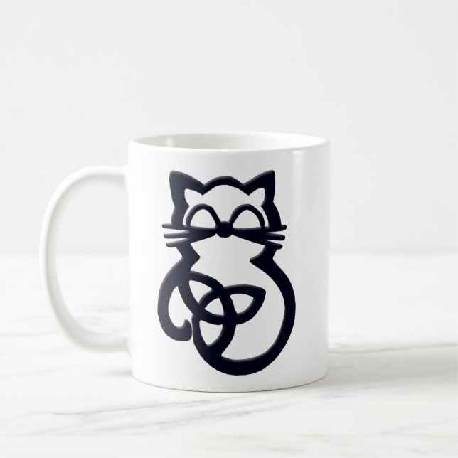 Noir Trinity Knot Celtic Chat Mug (Gauche)