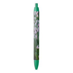 Noir Tulipes violettes Stylo vert
