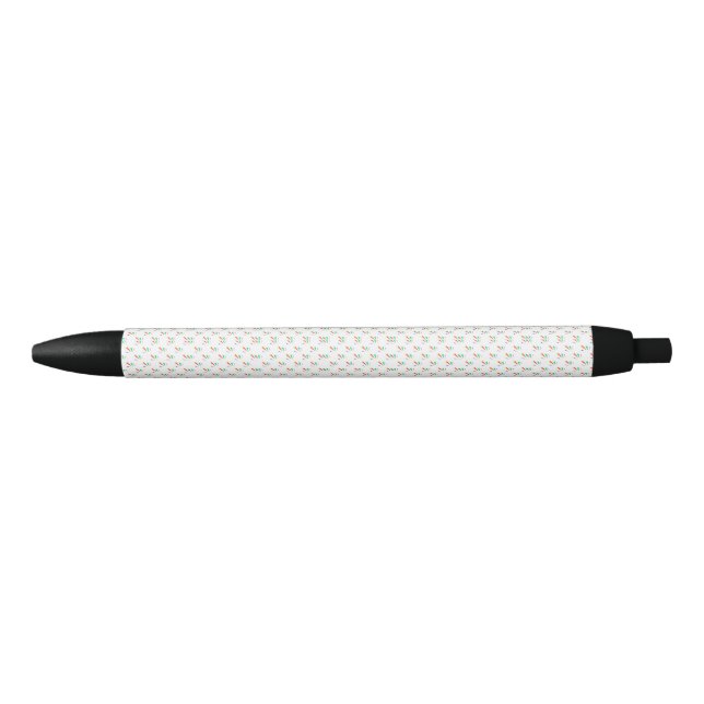 Noir Un stylo à bille avec un corps texturé blanc (Devant)