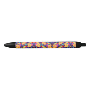 Noir Un stylo avec un motif coloré