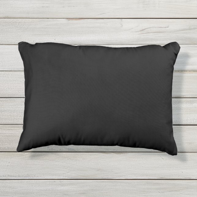 noir uni couleur uni coussin (Dos)